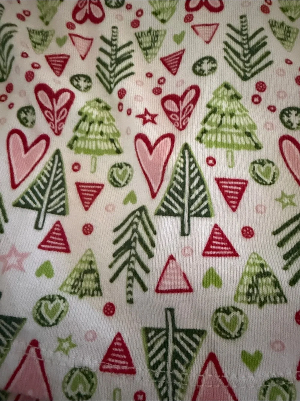 American Girl White One-Piece Footie with Red & Green Holiday Print